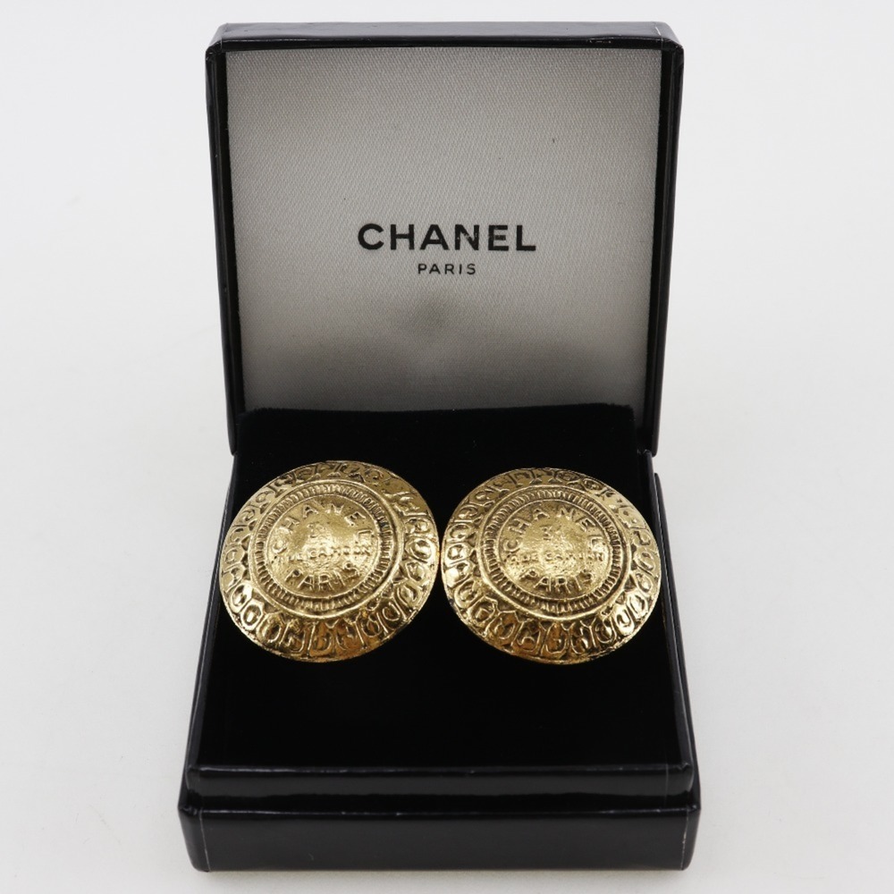 CHANEL Authentic Gold Logo Earrings - Picture 10 of 10